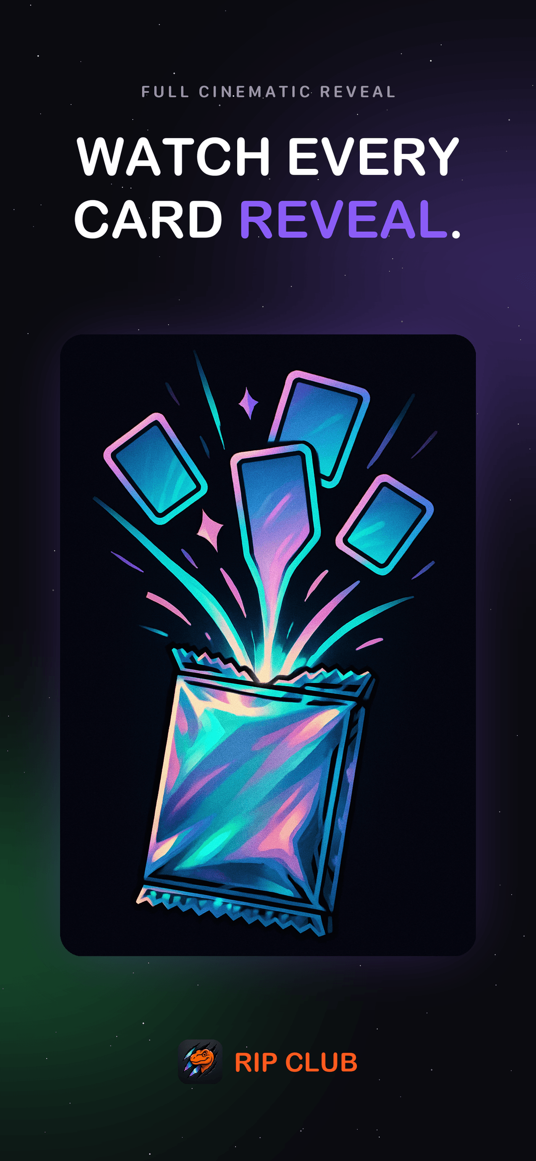 Full cinematic card reveal animation